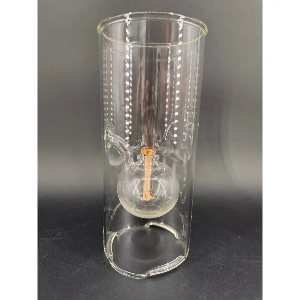 Wolfard Glass Oil Lamps Set 2 Hand Blown Glass Hurricane Candle Lanterns Modern